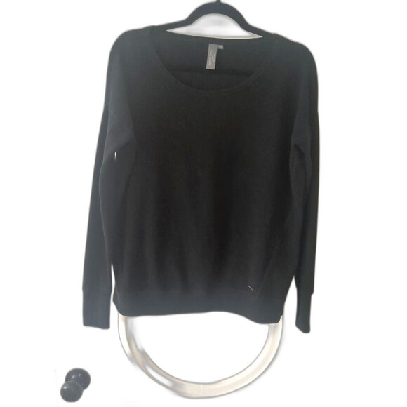 Sweaty Betty Sweatshirt XS After Class Longline Black Side Slit Top - Picture 2 of 8